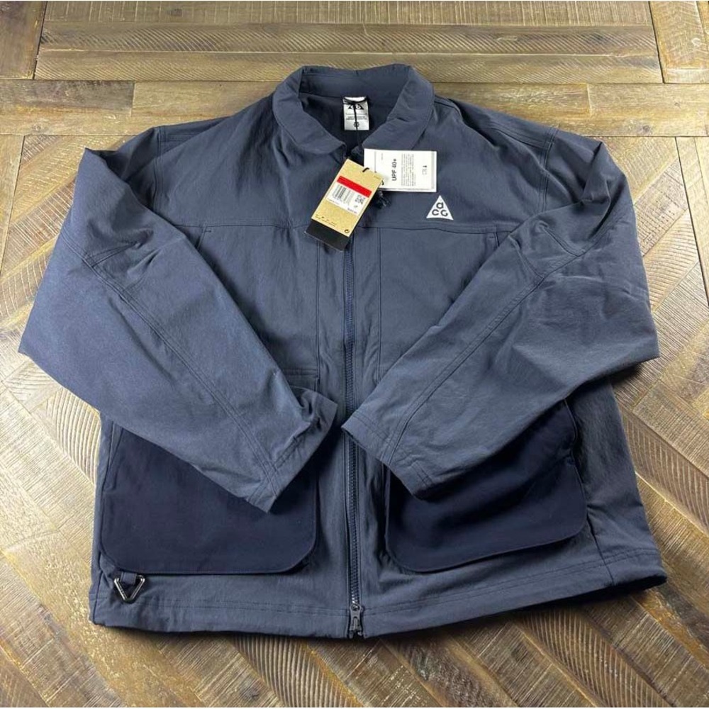 Nike ACG Smith Summit Cargo Jacket Mens Large Blue HV0598-437 UPF 40+ NEW